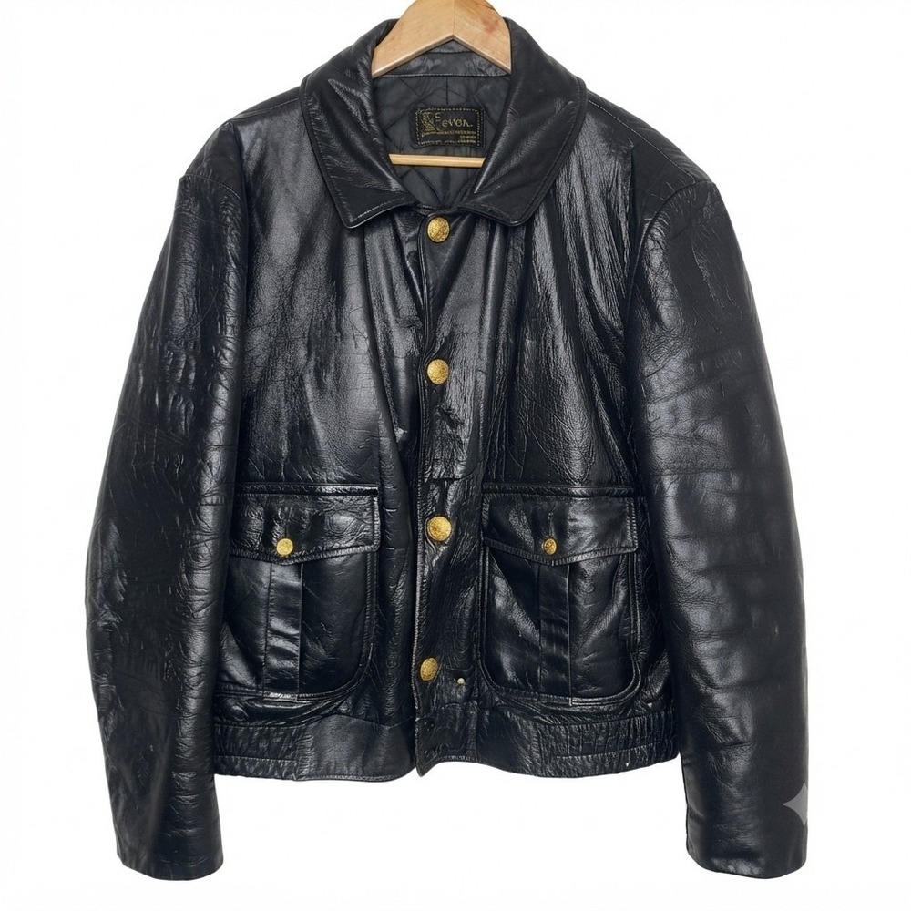 VTG 60s Devon Chicago Police Uniform Leather Bomber Jacket Coat Punk Grunge